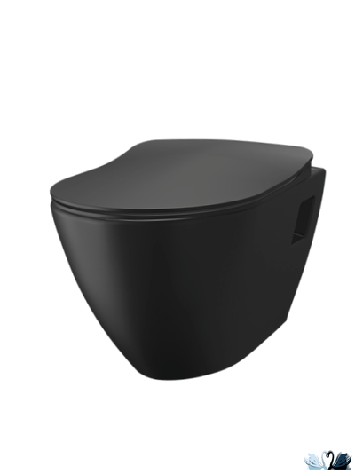 Унитаз с инсталляцией подвесной Creavit Terra черный матовый в комплекте с Alcadrain AM101/1120-4:1 RU M578-0001 с черной клавишей