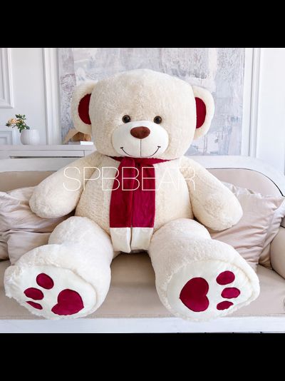 Гигантский плюшевый медведь 190 см бежевый Кевин