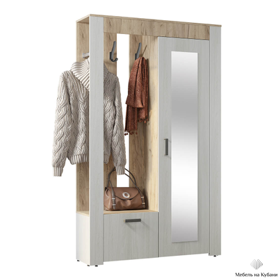 Франк прихожая Крафт/Ясень белый