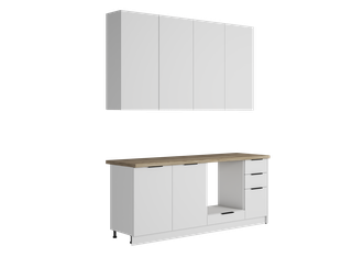 HOMA кухонный гарнитур 2,0 м Белый шаргень (высота верхних шкафов 1080 мм)