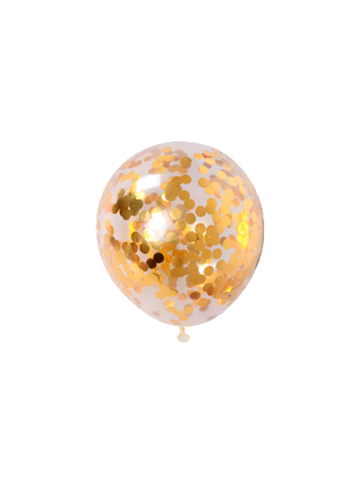 Прозрачный воздушный шар с золотым круглым конфетти