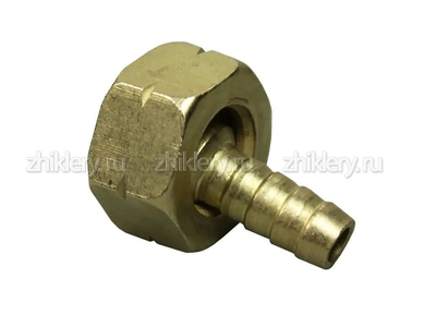 Штуцер с накидной гайкой  М22 лев. резьба, вн. под  шланг d - 9мм