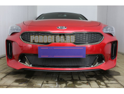 Защита радиатора для KIA Stinger 2018- black низ PREMIUM
