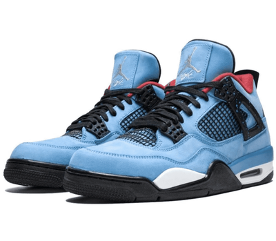 Nike Air Jordan Retro 4 Cactus Jack Blue (Синие с черным) сбоку