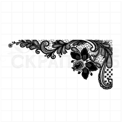 ФП штамп "Кружевной уголок с фестонами и цветами"