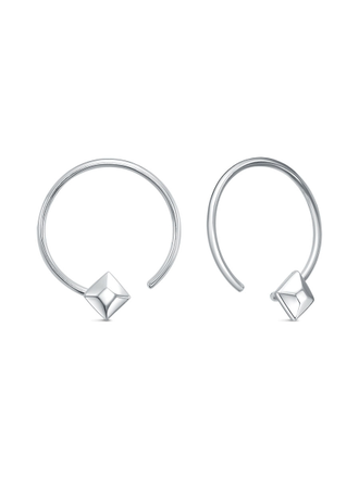 Серьги джекеты с ромбиком