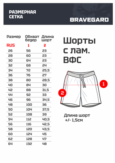 Шорты для самбо ВФС BRAVEGARD Победа красные