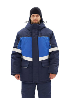 Костюм зимний "ВЕКТОР-УЛЬТРА" куртка/полукомб, цвет: т.синий