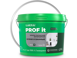 Краска интерьерная латексная ЛАКРА PROF IT Кухни и Ванные Белая база А 14 кг