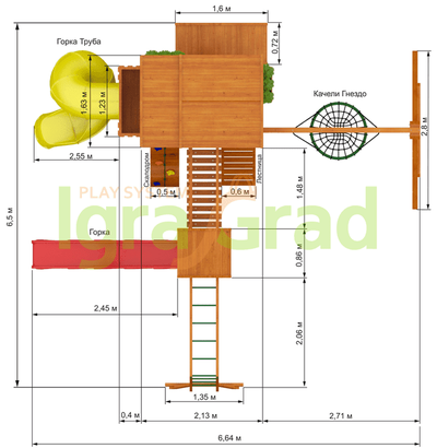Детская площадка для дачи IgraGrad Клубный домик Макси с трубой  Luxe купить в Воронеже
