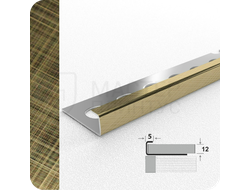 Профиль окантовочный для плитки Лука К 12НСК(304).2700.042 Кросс брашинг шампань
