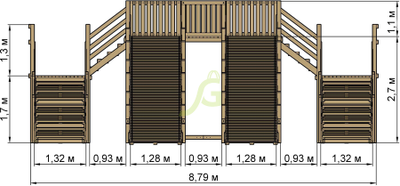Зимняя горка "IgraGrad Snow Fox", 4 ската, без окраски