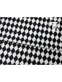 Бифлекс глянец принт Мелкие ромбики, цв. Черный + Белый (3*2см)