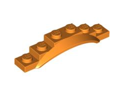 Vehicle, Mudguard 1 1/2 x 6 x 1 with Arch, Orange (62361 / 4523568 / 4621801 / 6207476)