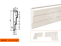 Фасадный молдинг из пенополистирола с покрытием LEPNINAPLAST (Лепнинапласт)  МВ-145/1
