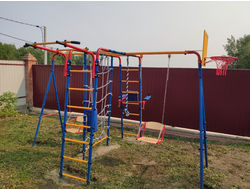 Детский спортивный комплекс ЮНЫЙ АТЛЕТ Уличный-Плюс с 2 качелями и сеткой в Воронеже