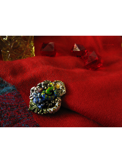 Коралловый Риф, Сказка Океании. Морская брошь из термоглины (волшебные украшения в морском стиле)