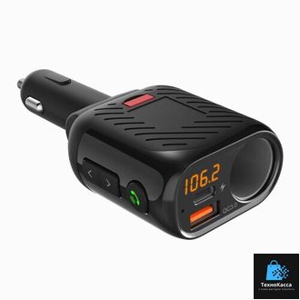 Автомобильный FM-трансмиттер Bluetooth 5.3 Eplutus FB-22 / QC 3.0 18W / PD 20W / USB +Type-C+прикуривателя /LED дисплей