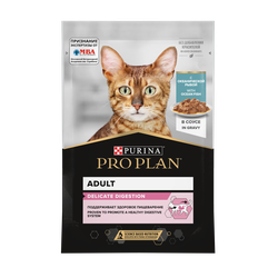 Pro Plan (ПроПлан)  Delicate  влажный корм для взрослых кошек с чувствительным пищеварением, Океаническая рыба в соусе, 85 г