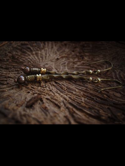 Бохо-серьги "Тропа по Редколесью"