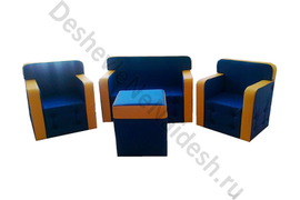 Детская игровая мебель Малютка синий-желтый-защита