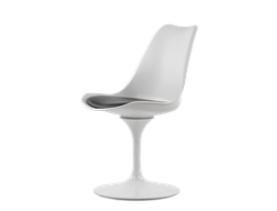 Кресло N-8 Tulip style BR белое с черной подушкой