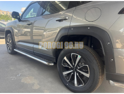 Пороги с накладным листом Папа Тюнинг d53 для Haval H7 2025-