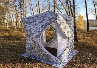 Палатка зимняя КУБ 3 слоя "Пиксель" 2,2 Х 2,2 Х 2,25 м