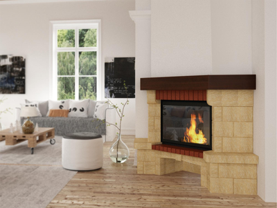 Каминная облицовка ЕВРОПЕЙСКИЕ КАМИНЫ Кипр 800 фронтальная / Кипр 800 угловая 45 / Кипр 800 угловая 90 темный орех