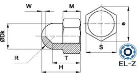 Гайка колпачковая