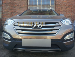 Защита радиатора Hyundai Santa Fe 2012-2015 black
