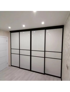 перегородка раздвижная белое стекло