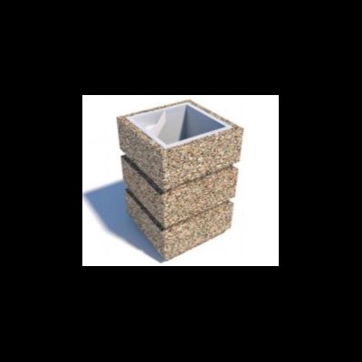 Уличная урна для мусора с пепельницей из архитектурного бетона №50 (коричневый)