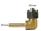 Фитинг в сборе угловой поворотный 90 гр. 8-6 мм