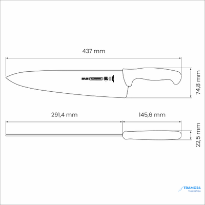 Нож кухонный ШЕФ Professional Master 30см.  Синий 24609/012