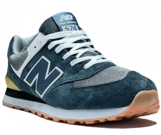 New Balance 574 Classic (Серые с зеленым) Арт 7 сбоку