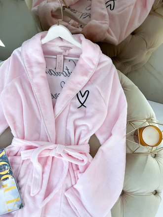 Халат Виктория Сикрет флис цвет розовый