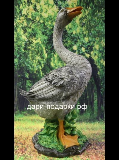 Гусь садовая фигура 60*33 см  1,9 кг  полистоун Россия 2537/012544*