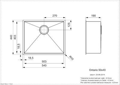 Мойка Reginox Ontario L 50x40 lux