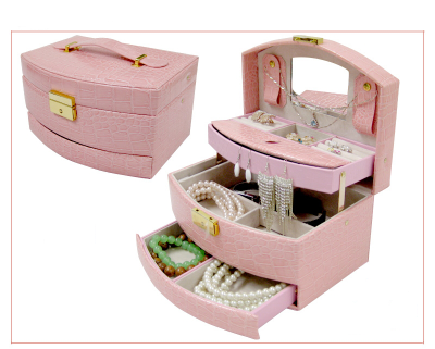 Шкатулка для ювелирных изделий,  22,5 х 16 х 13,5 см (7 цветов)