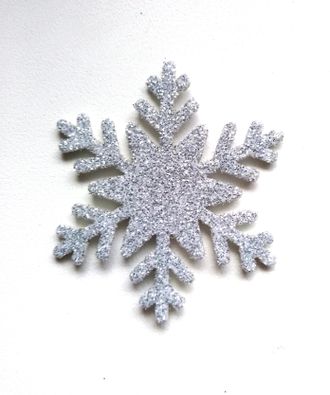 Снежинка из глиттерного фоамирана 5.5 см, цвет серебро