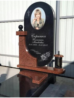 Овальный памятник на могилу для двоих