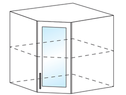 ШВУС 550х550 Шкаф настенный угловой со стеклом