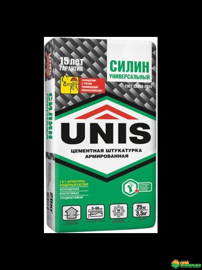 Армированная штукатурка цементная Юнис (Unis) Силин Универсальный, 25кг