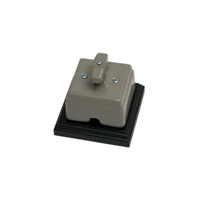 Поворотный ретро выключатель из керамики, Серый. 1-2 клав.