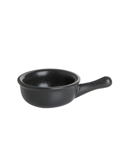 Мини-сковородка с ручкой 6х6 см фарфор цвет чёрный