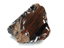 Обсидиан коричневый, необработанный образец, Армения (53*41*39 мм, вес: 85 г) №26519