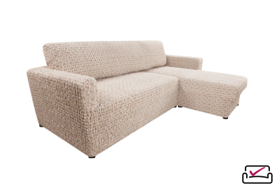 Чехол на угловой диван с правым выступом Сиена Сатурно Бежевый. ИТАЛИЯ