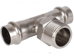 Тройник-переходник ROMMER ВПр-НР, 18х3/4, из нержавеющей стали прессовой