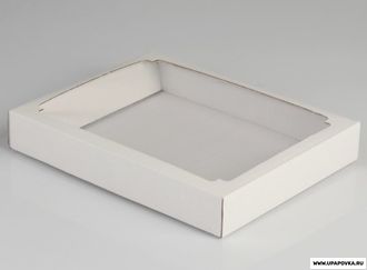 Коробка картонная с окном 26 x 21 x 4 см Белый